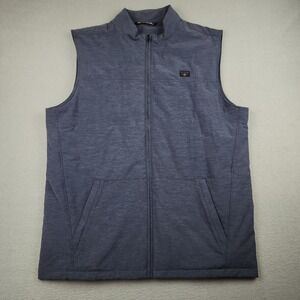 TravisMathew Vest Mens XL Blue Full Zip Padded Golf Windbreaker Knit 1MY335 Tech